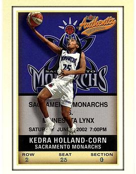 2002 Fleer Authentix WNBA #50 Kedra Holland-Corn Front