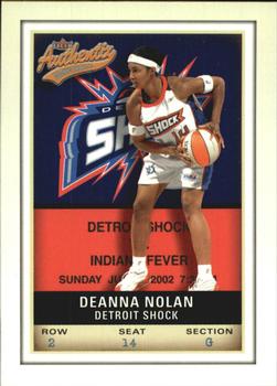 2002 Fleer Authentix WNBA #60 Deanna Nolan Front