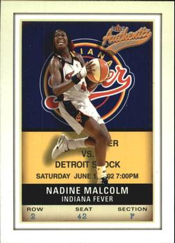 2002 Fleer Authentix WNBA #62 Nadine Malcolm Front