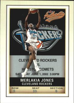 2002 Fleer Authentix WNBA #63 Merlakia Jones Front
