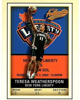2002 Fleer Authentix WNBA #67 Teresa Weatherspoon Front