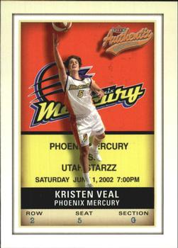 2002 Fleer Authentix WNBA #76 Kristen Veal Front