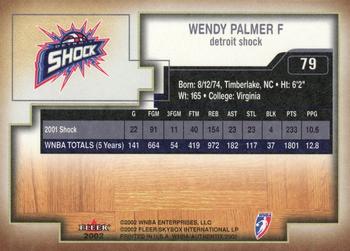 2002 Fleer Authentix WNBA #79 Wendy Palmer Back