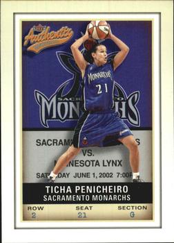 2002 Fleer Authentix WNBA #80 Ticha Penicheiro Front