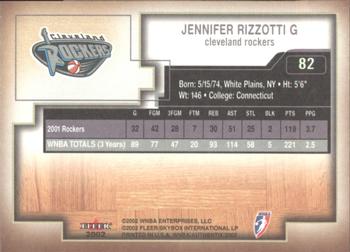 2002 Fleer Authentix WNBA #82 Jennifer Rizzotti Back