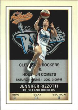 2002 Fleer Authentix WNBA #82 Jennifer Rizzotti Front
