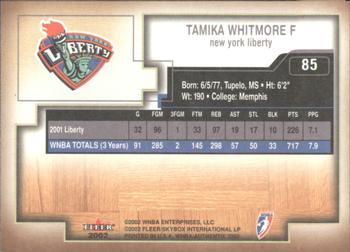 2002 Fleer Authentix WNBA #85 Tamika Whitmore Back