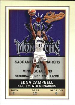 2002 Fleer Authentix WNBA #87 Edna Campbell Front