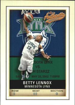 2002 Fleer Authentix WNBA #91 Betty Lennox Front