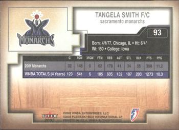 2002 Fleer Authentix WNBA #93 Tangela Smith Back
