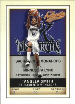 2002 Fleer Authentix WNBA #93 Tangela Smith Front