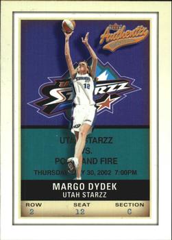 2002 Fleer Authentix WNBA #94 Margo Dydek Front