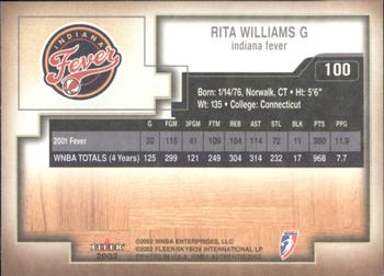 2002 Fleer Authentix WNBA #100 Rita Williams Back
