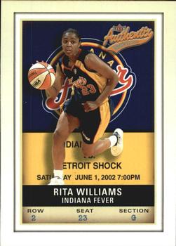 2002 Fleer Authentix WNBA #100 Rita Williams Front