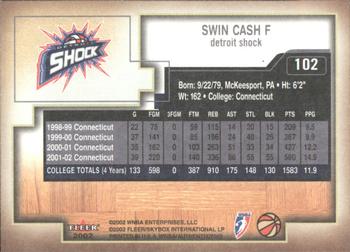 2002 Fleer Authentix WNBA #102 Swin Cash Back