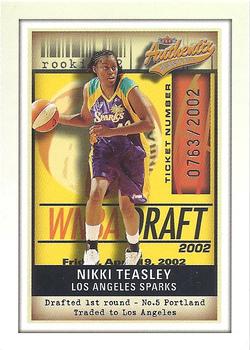 2002 Fleer Authentix WNBA #105 Nikki Teasley Front