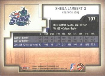 2002 Fleer Authentix WNBA #107 Sheila Lambert Back