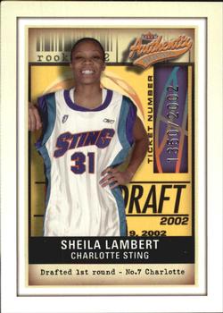 2002 Fleer Authentix WNBA #107 Sheila Lambert Front