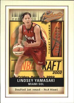 2002 Fleer Authentix WNBA #108 Lindsey Yamasaki Front