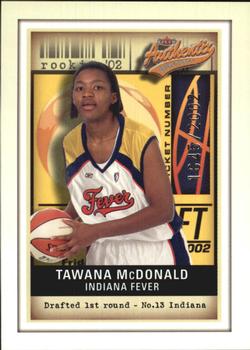 2002 Fleer Authentix WNBA #113 Tawana McDonald Front