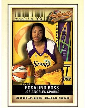 2002 Fleer Authentix WNBA #116 Rosalind Ross Front