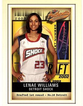 2002 Fleer Authentix WNBA #118 Lenae Williams Front