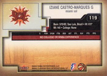 2002 Fleer Authentix WNBA #119 Iziane Castro Marques Back