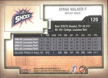 2002 Fleer Authentix WNBA #120 Ayana Walker Back