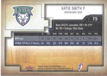 2002 Fleer Authentix WNBA #75 Katie Smith Back