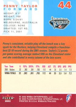 2002 Ultra WNBA #44 Penny Taylor Back