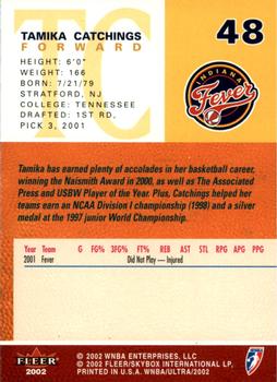 2002 Ultra WNBA #48 Tamika Catchings Back