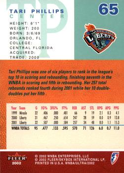 2002 Ultra WNBA #65 Tari Phillips Back