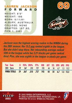 2002 Ultra WNBA #69 Lauren Jackson Back