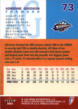 2002 Ultra WNBA #73 Adrienne Goodson Back