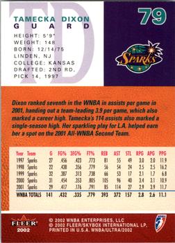 2002 Ultra WNBA #79 Tamecka Dixon Back