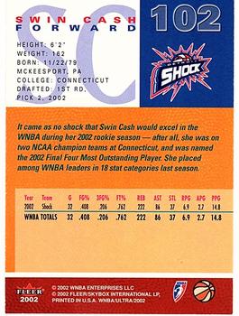 2002 Ultra WNBA #102 Swin Cash Back