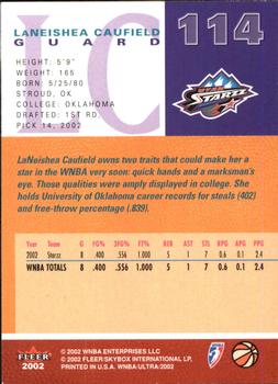 2002 Ultra WNBA #114 LaNeishea Caufield Back