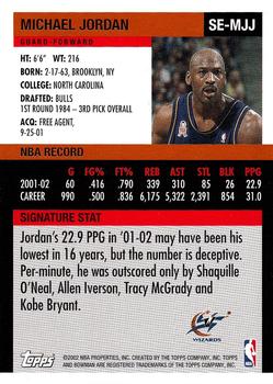 2002-03 Bowman Signature Edition #SE-MJJ Michael Jordan Back