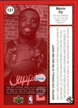 2002-03 UD Authentics #121 Melvin Ely Back