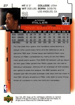 2002-03 Upper Deck MVP #27 Andre Miller Back
