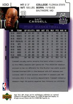 2002-03 Upper Deck MVP #100 Sam Cassell Back