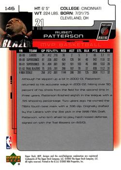 2002-03 Upper Deck MVP #146 Ruben Patterson Back