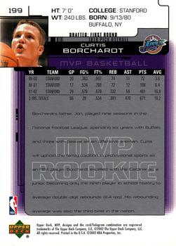 2002-03 Upper Deck MVP #199 Curtis Borchardt Back