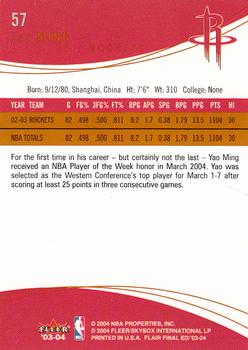 2003-04 Flair Final Edition #57 Yao Ming Back
