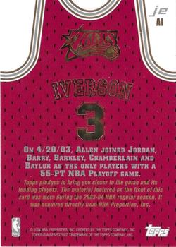2003-04 Topps Jersey Edition #AI Allen Iverson Back