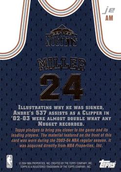 2003-04 Topps Jersey Edition #AM Andre Miller Back