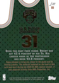 2003-04 Topps Jersey Edition #BB Brent Barry Back