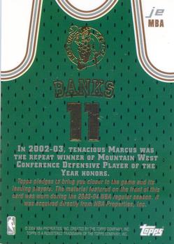 2003-04 Topps Jersey Edition #MBA Marcus Banks Back