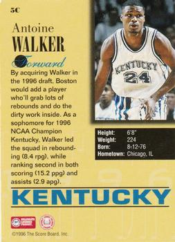 1996 Score Board Draft Day #5C Antoine Walker Back