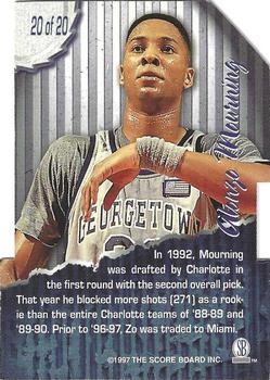 1997 Score Board Rookies - #1 Die Cuts #20 Alonzo Mourning Back